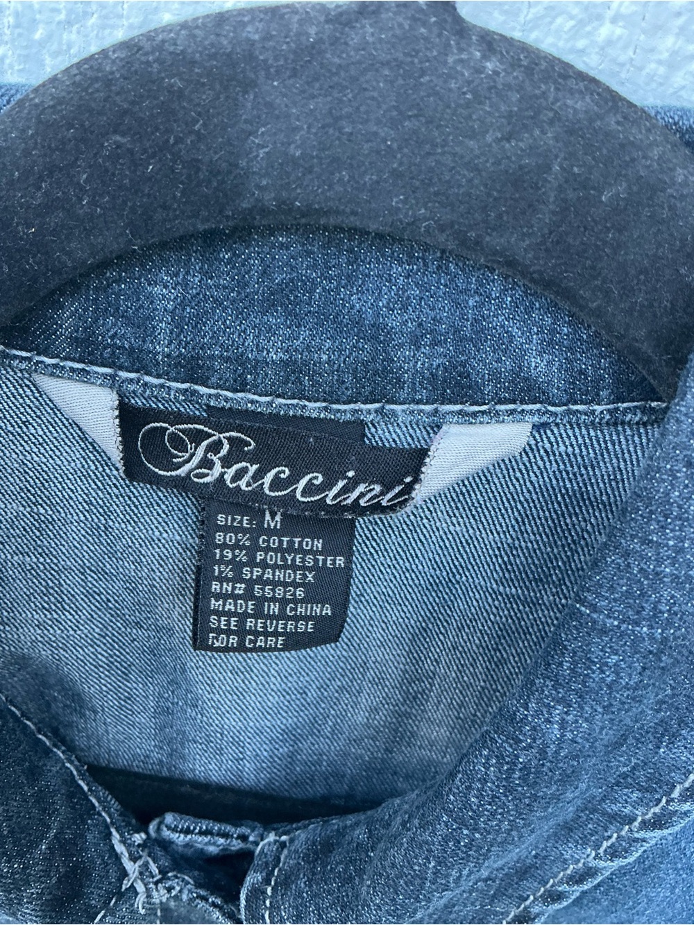 Baccini Dark Wash Stretch Denim Jacket Women’s Medium Classic - Picture 4 of 6
